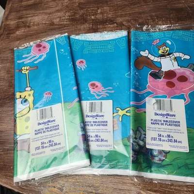 Sponge-Bob Party Supplies Tableware Plastic Table Cloth Birthday Party Squidward - Image 1 of 4