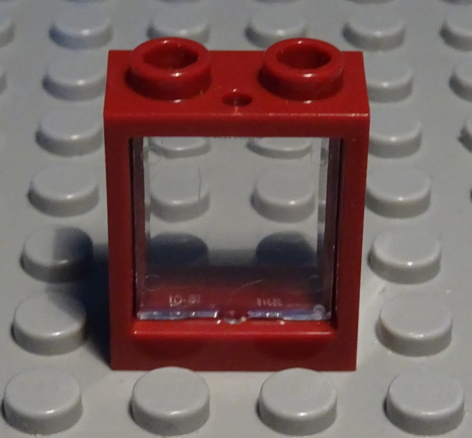 Lego Fenster 1x2x2 Dunkelrot mit Transparenter Scheibe - Bild 1 von 1