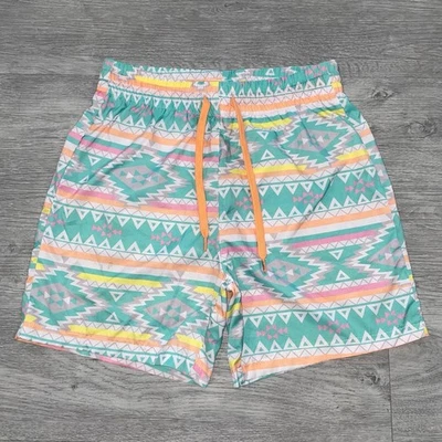 Pantalones Cortos Chubbies Para Hombre Baúl Mediano Azteca Pastel Geométrico 7” Entrepierna Playa Salón Foto 1 de 4