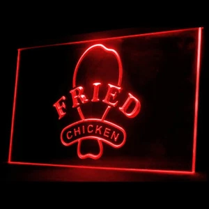 110072 OPEN Fried Chicken Fast Food Shop Display LED Light Neon Sign - Picture 1 of 14