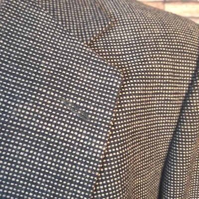 John Henry Jacket Sport Coat Mens 44R Gray Birdseye Check Ventless Wool Blend - Image 1 of 4