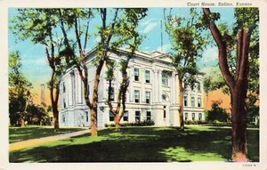 Court House, Salina, Kansas Vintage PC Posted 1944 - Picture 1 of 2