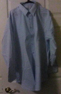 MEN'S DRESS SHIRT - CAREER CLUB - TALL MAN - COLOR BLUE - SIZE 18 - LONG SLEEVE - Picture 1 of 4