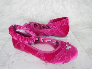 Scarpe da ballo Wellie Wishers di American Girl Emerson rosa rosa velluto taglia 2 - Foto 1 di 11