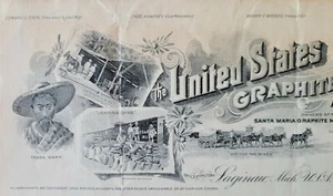 1900 Saginaw MI Billhead Stati Uniti Grafite Co Santa Maria Miniere di grafite - Foto 1 di 2