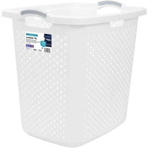 2.5 Bushel XL Lamper Plastic Laundry Basket, White, Adult / Tween - Picture 1 of 11