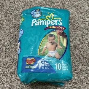 Vintage 2003 Pampers Baby-Dry Windeln Sesamstraße Größe 4 22-37 Pfund 10 Stück NEU - Bild 1 von 7