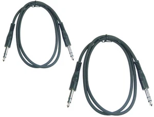 2 x ADAM HALL 90 cm Patchkabel Stereo Klinke TRS 6,3 mm Klinkekabel Kabel 0,9 m - Picture 1 of 4