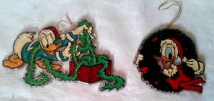 Vintage Set of 2 Kurt Adler Donald Duck Plastic Ornaments - Picture 1 of 5