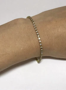 Vintage Bracelet Thin Rhinestone Tennis Bracelet 80's 90's Shiny Dainty Feminine - Bild 1 von 6
