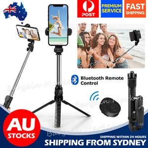 Monopod Selfie Stick Handheld Tripod Bluetooth Shutter For iPhone SamsungNew - Picture 1 of 11