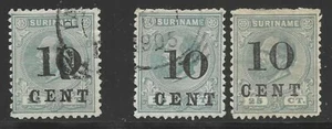 NETHERLAND SURINAME 1898 SCOTT # 34 AB ULTRA COLOR PERF 11 1/2 X 12 TYPE 2 - Picture 1 of 1