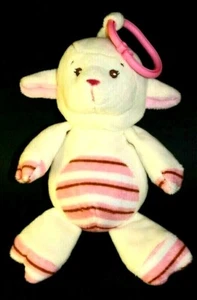 Kellytoy Lamm Schaf Plüsch Clip On Lovey Kinderwagen Spielzeug rosa Streifen 10 Zoll Rassel - Bild 1 von 6