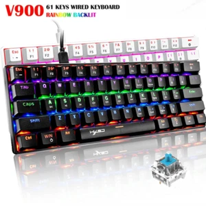 HXSJ V900 Wired Mechanical Gaming Keyboard Rainbow 60% Compact, Portable PC/MAC - Picture 1 of 14