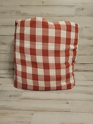 GreenRow Gingham Bedding Duvet Cover F/Q Red Reversible Check Christmas  - Image 1 of 2