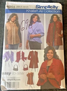 WOMENS UNCUT SIMPLICITY Sewing 4051 EASY JACKET VEST PURSE SIZE 18W-24W Complete - Picture 1 of 5