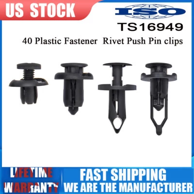 Juego de 40 kits de piezas de moldura de retenedor de empuje para carrocería parachoques remache Foto 1 de 4