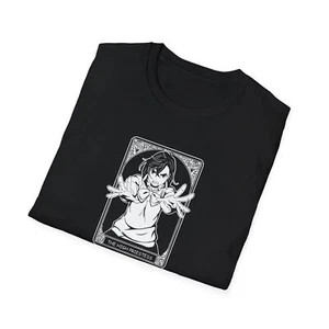T-shirt Momo Ayase sacerdotess unisex Dandadan tarocchi neri divertente goth anime manga - Foto 1 di 7