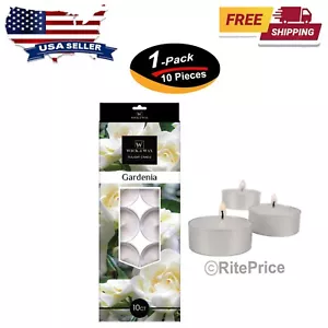 10 PCS Gardenia Scented Tealight Candles Highly w/Essential & Natural Oil (1 PK) - Picture 1 of 9