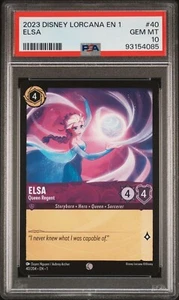 2023 Disney Lorcana EN 1 The First Chapter Elsa Queen Regent #40 PSA 10 GEM MINT - Picture 1 of 2