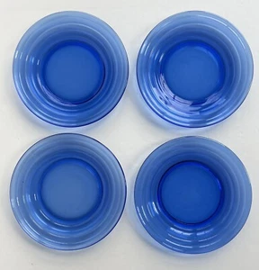 VTG 6” Bread Plates Moderntone Hazel Atlas Cobalt Blue Depression Glass Lot of 4 - Picture 1 of 6