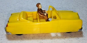 Vintage 1950s Thomas Toys 4" Yellow Hard Plastic Convertible With Driver - Picture 1 of 6