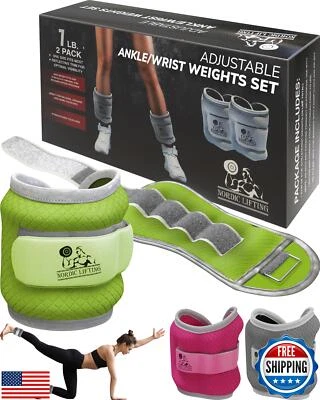 Pesas de tobillo/muñeca (1 par, dos 1 lb) para mujeres, hombres y niños - totalmente ajustadas Foto 1 de 4