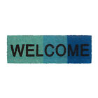 Fumatte schmal WELCOME Grn Rot Blau Kokos PVC Gummi rutschhemmend Trmatte