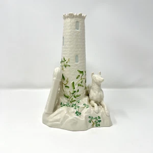 Jarrón de porcelana Belleek castillo torreta perro arpa edición 150 aniversario 2007 - Imagen 1 de 12