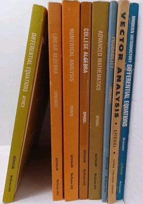 Лот из 8 книг по математике серии Schaum's Outline - винтаж 60-е 70-е - Изображение 1 из 4