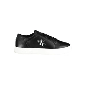 Calvin Klein Herren Sneaker Schwarz Low-Top Logo Polyester Freizeit - Picture 1 of 8