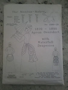 The Mantua Maker 1870-1890 Delantal Sobrefalda/Cortinas Cascada Patrón Sin Cortar - Imagen 1 de 6