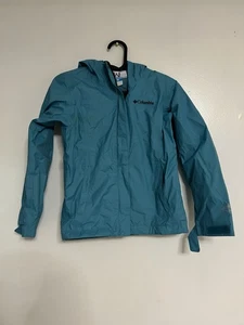 Chaqueta de lluvia Columbia Omni Tech con capucha para niños pequeños azul talla pequeña - Imagen 1 de 4