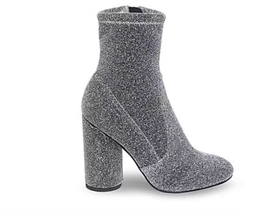 Steve Madden Garrick Silver Sparkle Block Heel Ankle Boots Womens sz 7.5 - Image 1 of 4