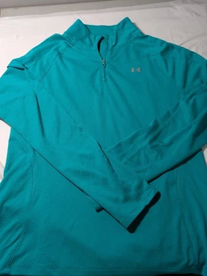 Under Armour куртка женщин большой полу подходит все сезоны 1/4 молнии вересковый Aqua зеленый - Изображение 1 из 3
