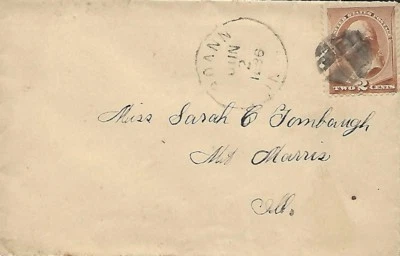USA 1886 COVER FANCY CANCEL FROM RUANN IN TO MT MORRIS IL  - Image 1 of 2
