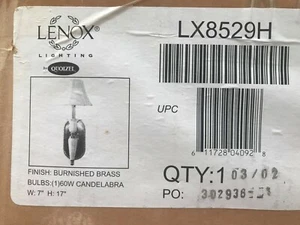 Lenox Electrical Quoizel Wall Sconce BRAND NEW IN BOX (S) 17" BURNISHED BRASS - Picture 1 of 6