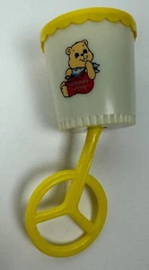 Playskool Tommee Tippee Rattle Chime Plastic Baby Toy Bear Yellow White 1970 VTG - Picture 1 of 10