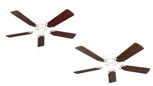 Ceiling Fan with Pull Cord Kisa Deluxe White 105 CM Blades Rosewood Walnut - Picture 1 of 7