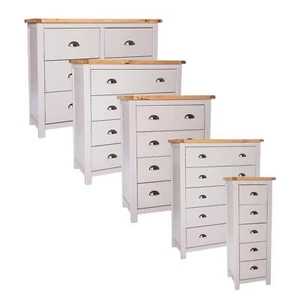 Chest of 4/5/6 Drawers Light Grey Bedroom Furniture Storage Cabinet Wooden Unit - Picture 1 of 21