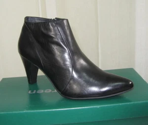 NUEVO EN CAJA PAUL GREEN Tatum Cuero Negro Puntera Puntera Tobillo EE. UU. 9.5/Reino Unido 7 Cremallera Lateral - Imagen 1 de 12