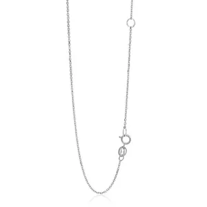 14K Weißgold verstellbare Kabelkette 1,1 mm Breite 18"-20" Zoll Länge Halskette - Bild 1 von 3