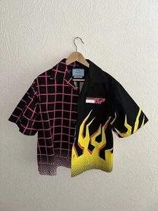Prada Double Match Flame Panelled Bowling Shirt - Picture 1 of 11