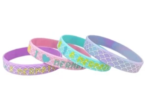 4x MEERJUNGFRAU ARMBAND Kinderarmbänder Gummiarmband⭐️Mitgebsel Kindergeburtstag - Bild 1 von 5