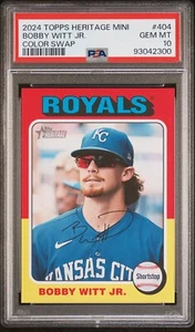 2024 HERITAGE BOBBY WITT JR COLOR SWAP VARIATION PSA 10 (POP 3) #404 ROYALS - Picture 1 of 1