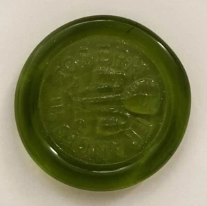 SELTENES VINTAGE JOSEPH FRANCES MUNDGEBLASENES GRÜNES GLAS SIEGEL FÜR WEINFLASCHE - Bild 1 von 3