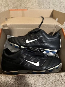 Nike Tiempo Premier Black White & Blue US 10 UK 9 Hand Made In Italy 1999 - Picture 1 of 17
