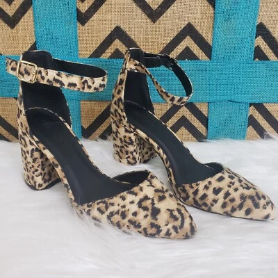 Charlotte Russe Platform Block Heel Shoes Women’s Size 6 Leopard Print Satin NWT - Image 1 of 4