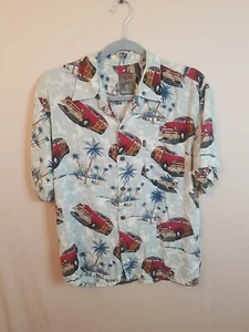 Pineapple Connection Tropical Hawaiian Boys Large Shirt, Woody Station Wagon EUC - Picture 1 of 7