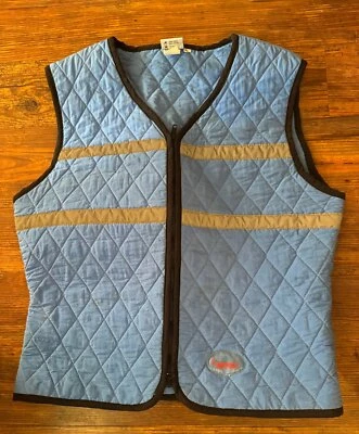 Cool Medics Adult Vest Size LARGE Poly/Nylon Blue Full Zip Quilted USA - Image 1 of 4